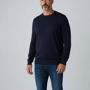 Brooks Brothers Merino Wool Navy Crewneck Sweater Sz XL Lightweight Base Layer